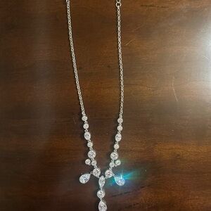 Premier Designs Silver Necklace with Sparkling Accents